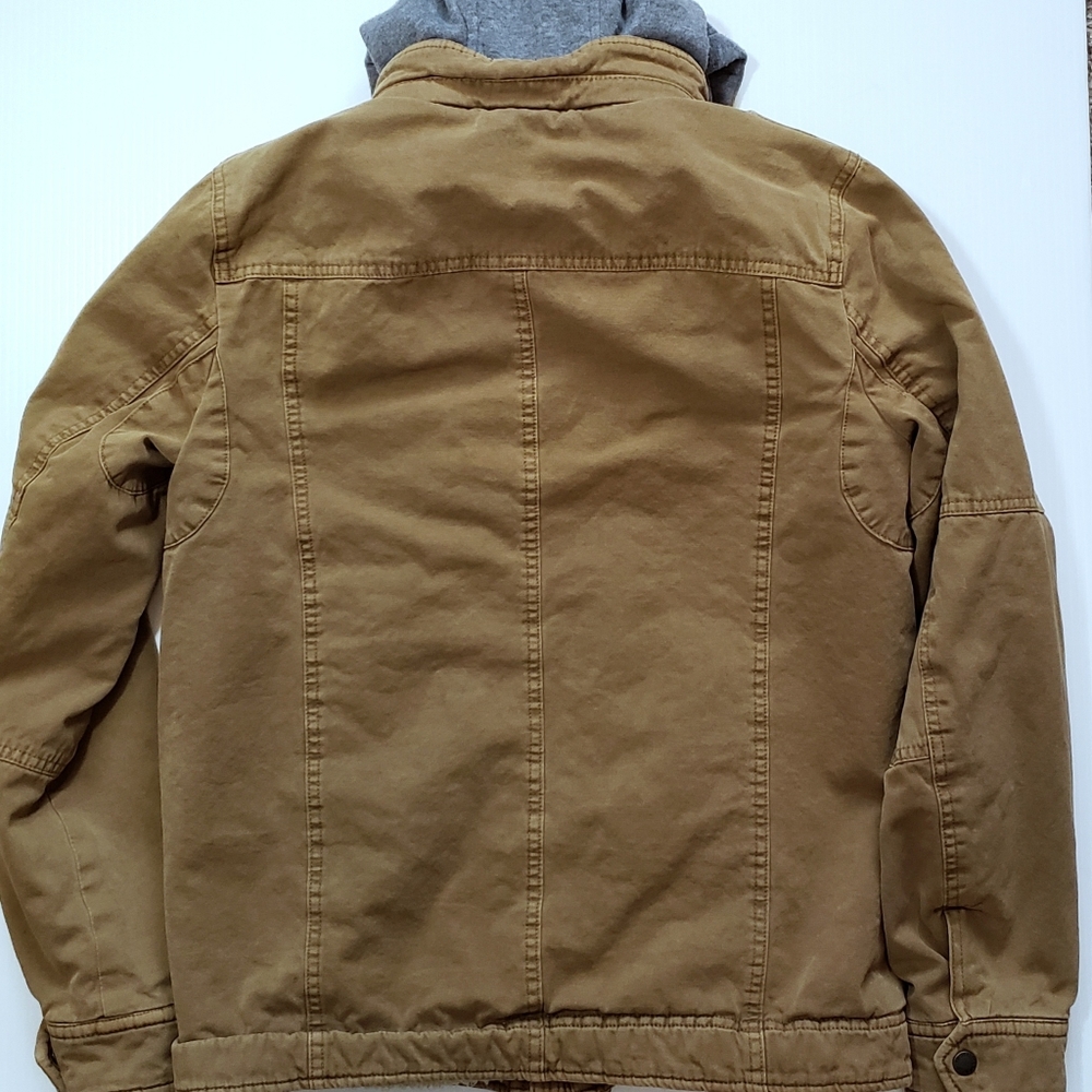 Levi's Hooded Canvas And Sherpa Military Jacket Bomber Jacket Insulated Coat - Picture 5 of 8
